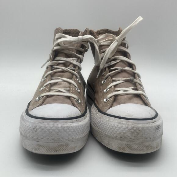 Womens Size 9 Converse Chuck Taylor All Star Brown Beige Lift Platform High Ctas - Picture 2 of 9